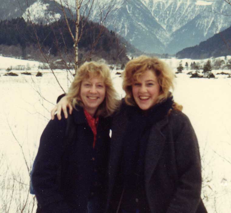 With her sister in W Germany, at 22