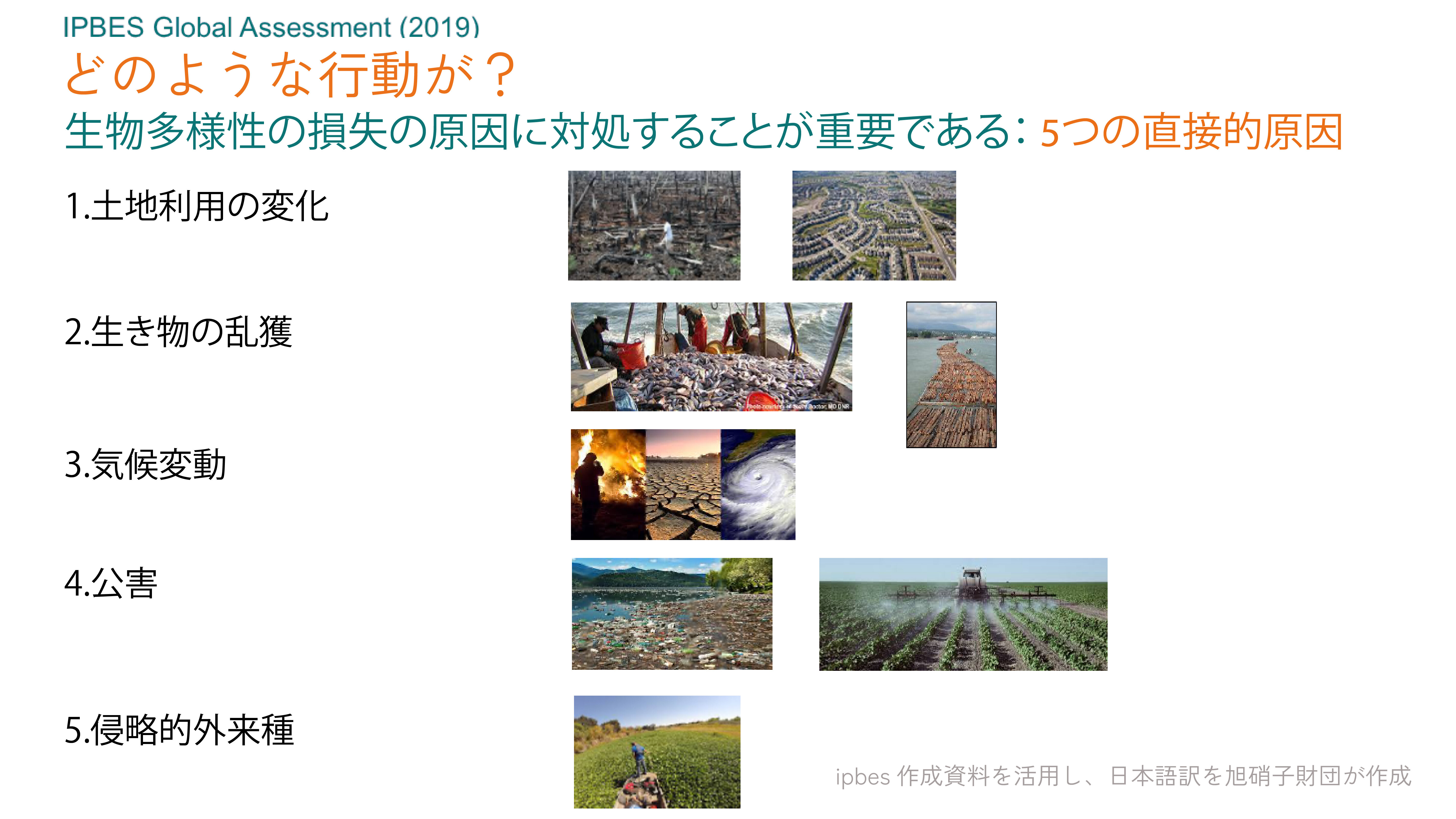 2019年の地球規模評価報告書で得られた主要なメッセージの一つ