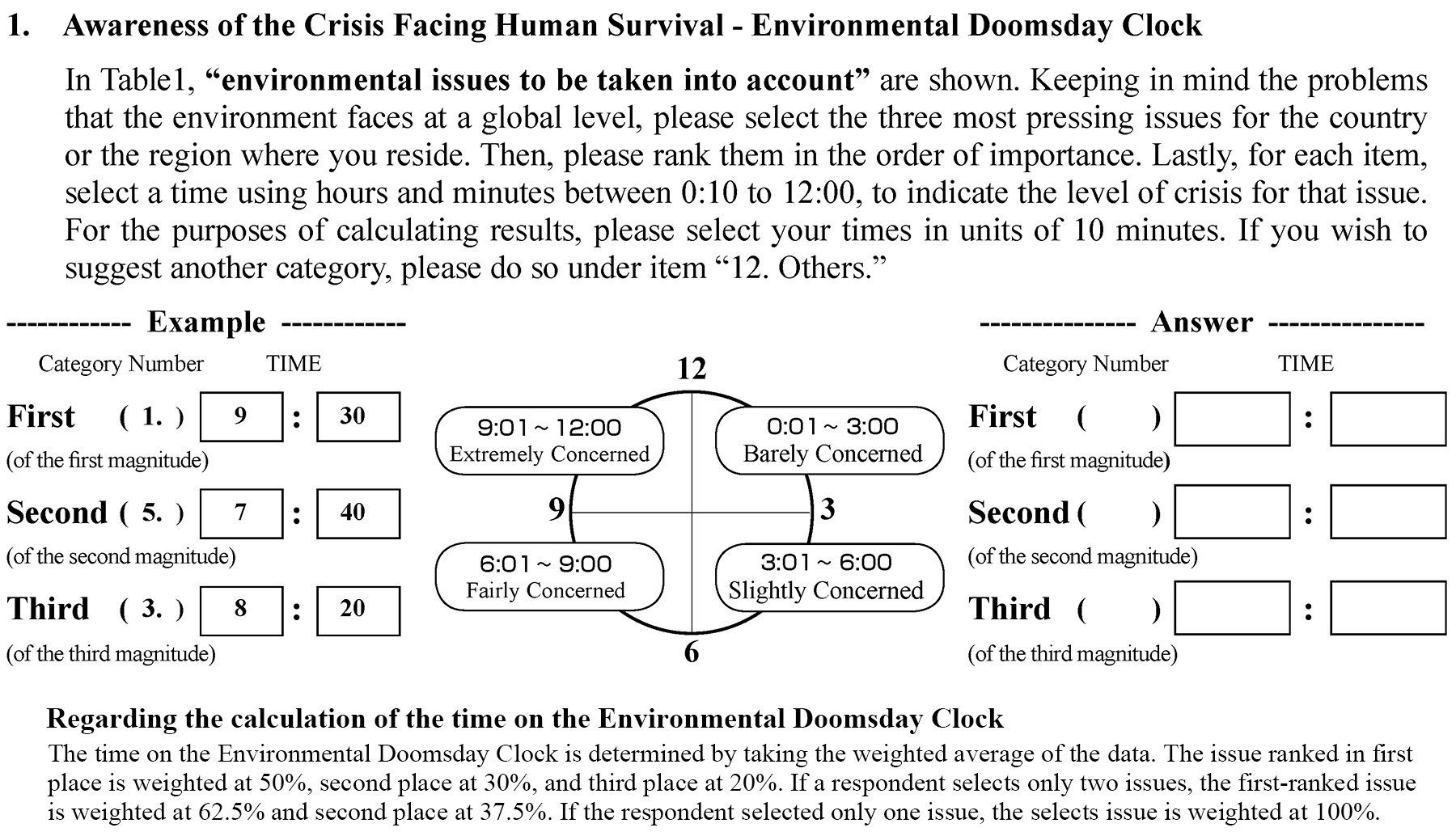 Fig. 4 The standard question asking about the "the time on the Clock"