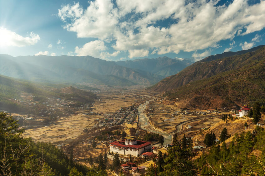 Paro Valley, arguably one of the most beautiful valleys in Bhutan　© coffe72 / amanaimages PLUS